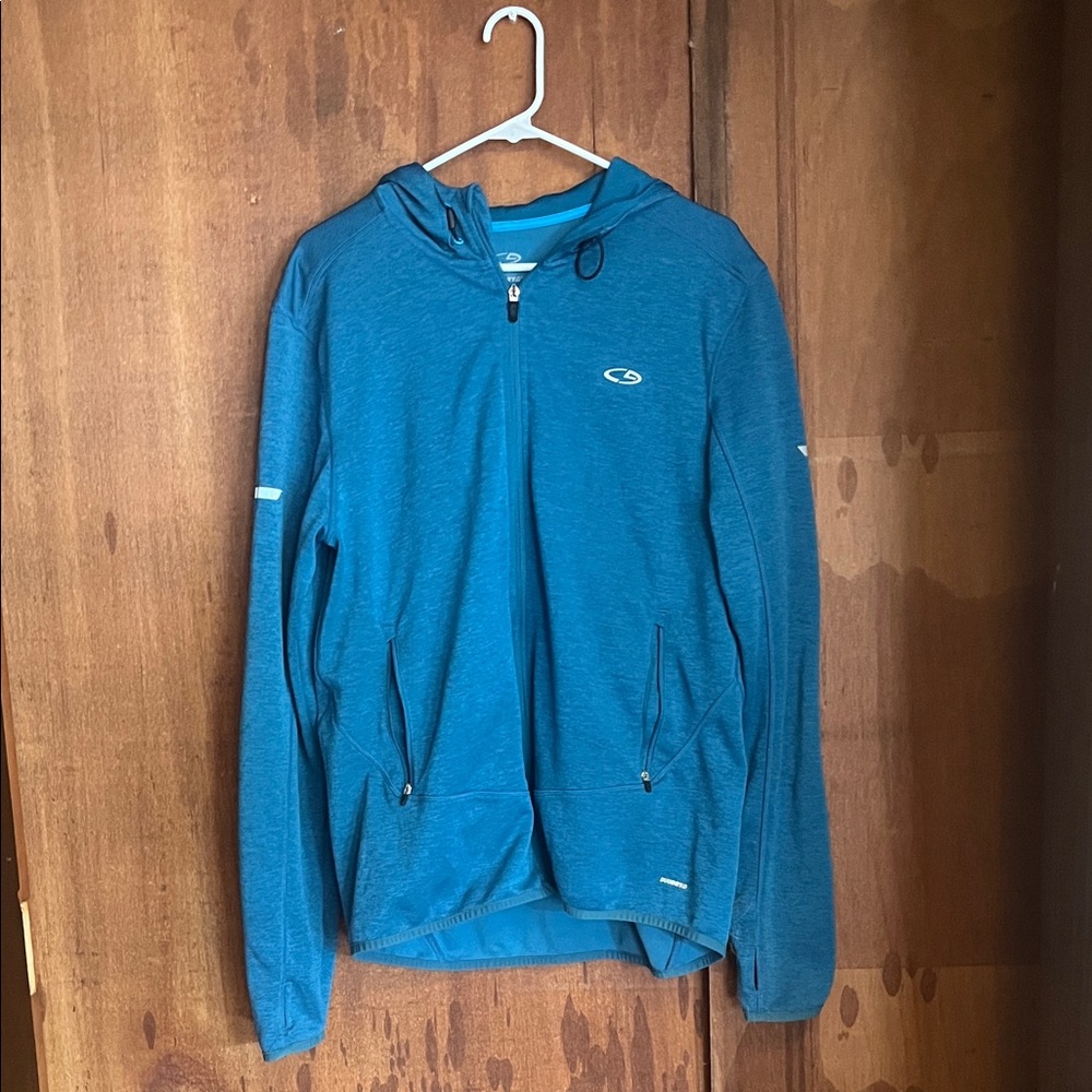 Champion Blue Zip Up Sweater Athletic Casual
